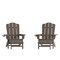 Flash Furniture Newport Adirondack Chair w/Cup Holder and Pull Out Ottoman, All-Weather HDPE, Brown, 2PK 2-LE-HMP-1044-110-BR-GG - alternate 8